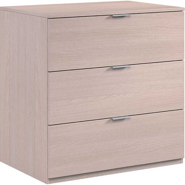 fores habitat lc7823r cassettiera 3 cassetti cassettone in legno con 77x38x80h cm colore rovere - lc7823r linea urban