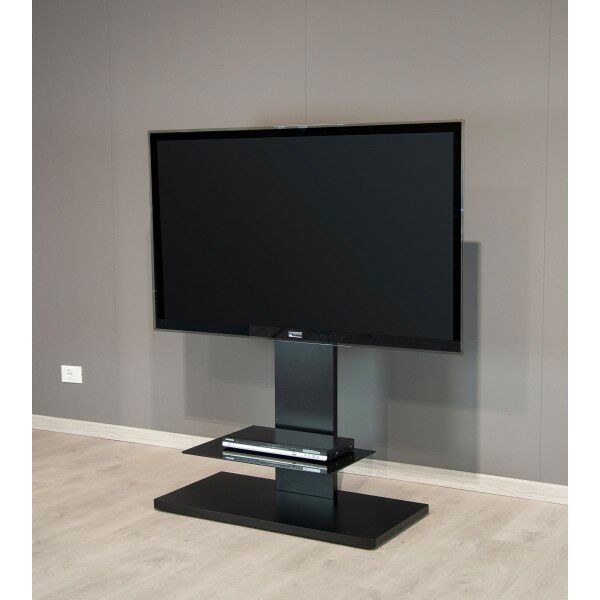 munari kt 090 neo colonna porta tv con ruote con supporto max vesa 600x400 laccato nero 90x115x45 cm - kt 090 neo