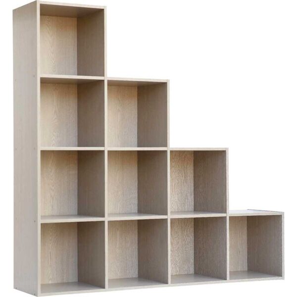 nbrand paxstep10-a11 libreria 10 vani in legno 121x30x121h cm colore frassino - paxstep10-a11 cubo