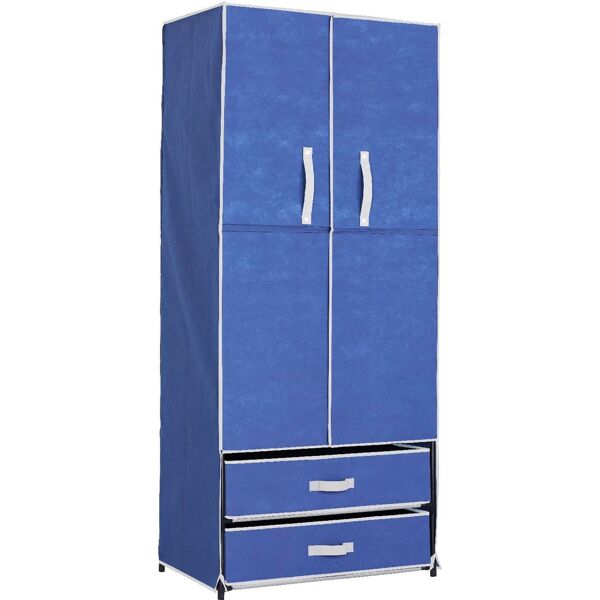 nbrand 2220b bleu armadio in tessuto tnt struttura in metallo 76x46x172 h colore blu - 2220b bleu