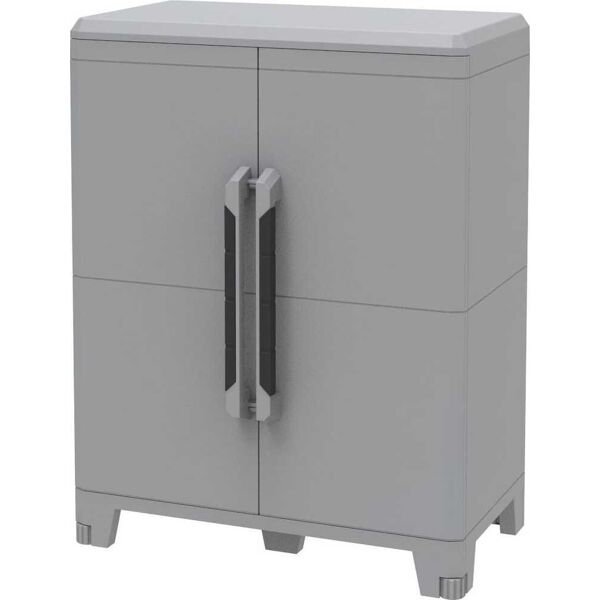 terry 1002906 armadio da esterno armadietto 2 ante 1 ripiano in resina cm78x43x101 h colore grigio - 1002906 modular 2