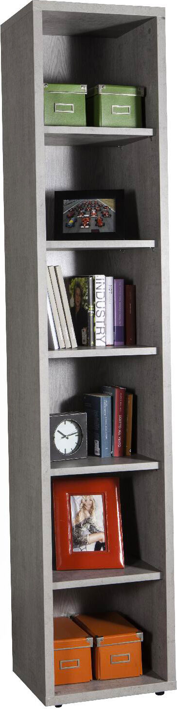 composad lb4802k562 libreria verticale in legno 5 ripiani 44x35.7x217.2h cm colore cemento - lb4802k562 linea pratico