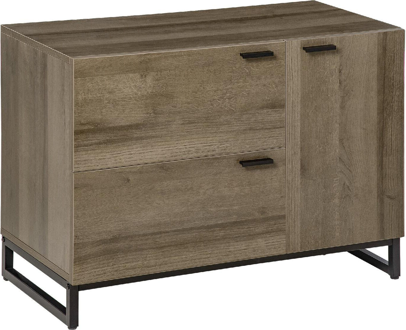 dechome 829dh61 credenza moderna per salotto o cucina mobiletto multiuso in legno e metallo con 2 cassetti e armadietto - 829dh61