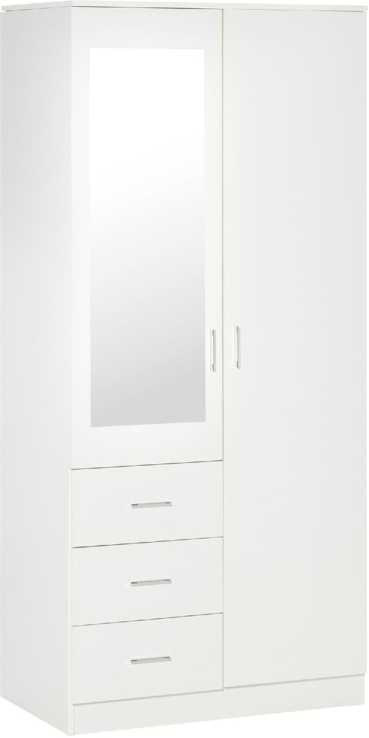 dechome 426831 armadio 2 ante con guardaroba moderno colore bianco - 426831