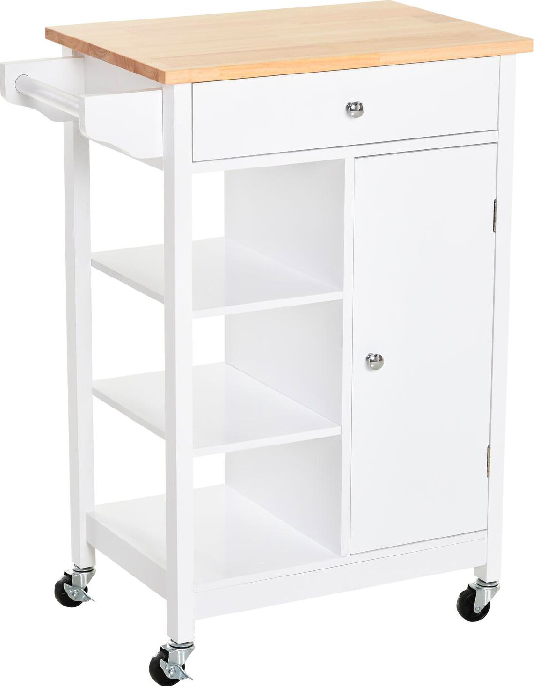 dechome 8011d6 carrello da cucina cassetto armadio pannello mdf legno di gomma bianco - 8011d6