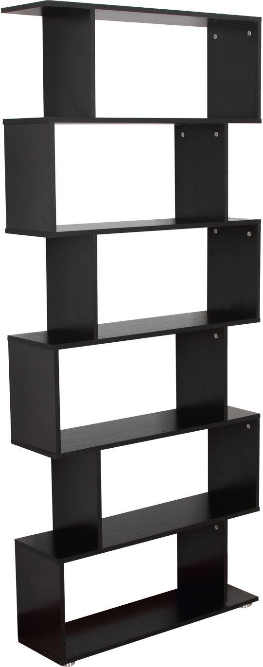 dechome 831037bk libreria design scaffale in legno 80x24x191 cm colore nero - 831037bk