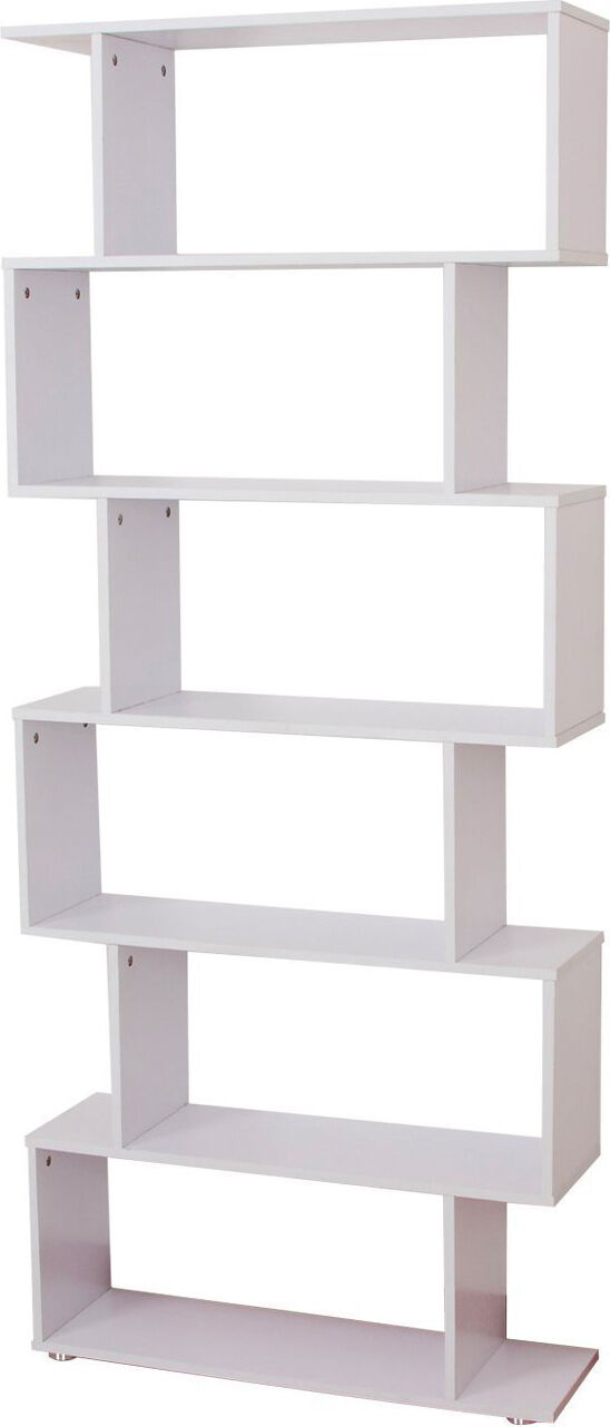 dechome 831037gt libreria design scaffale in legno 80x24x191 cm colore bianco - 831037gt