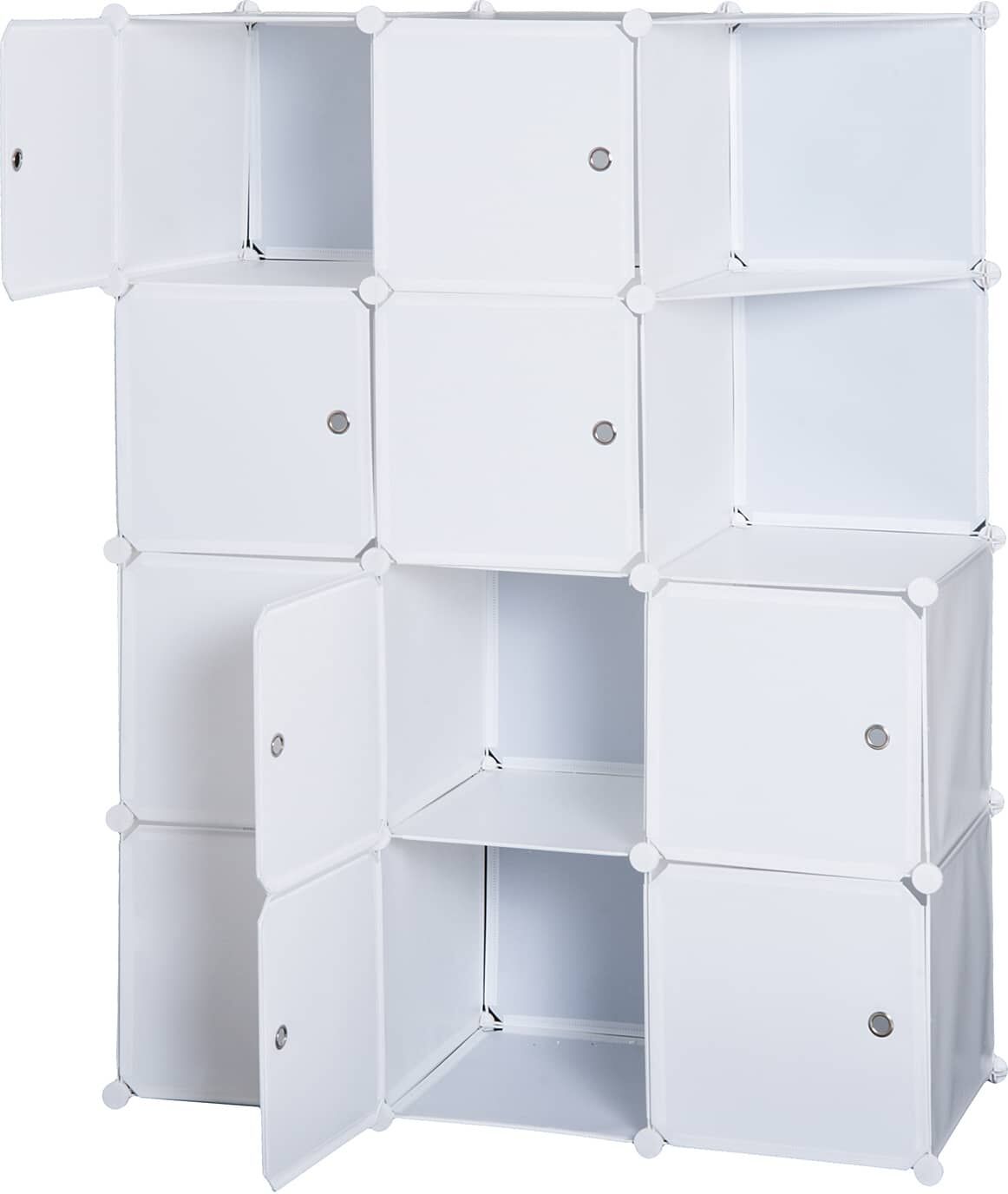 dechome 831176 armadio guardaroba modulare 10 cubi bianco 111x47x145 cm - 831176