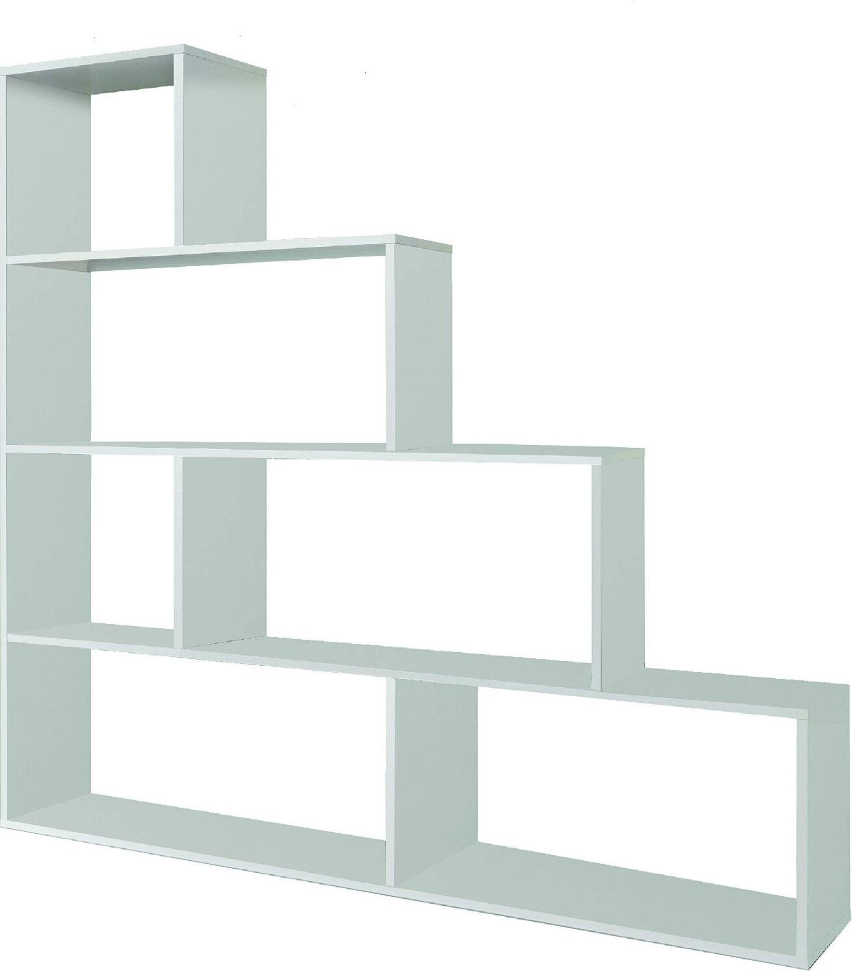 fores habitat 002255bo libreria in legno 145x29x145h cm colore bianco - klum