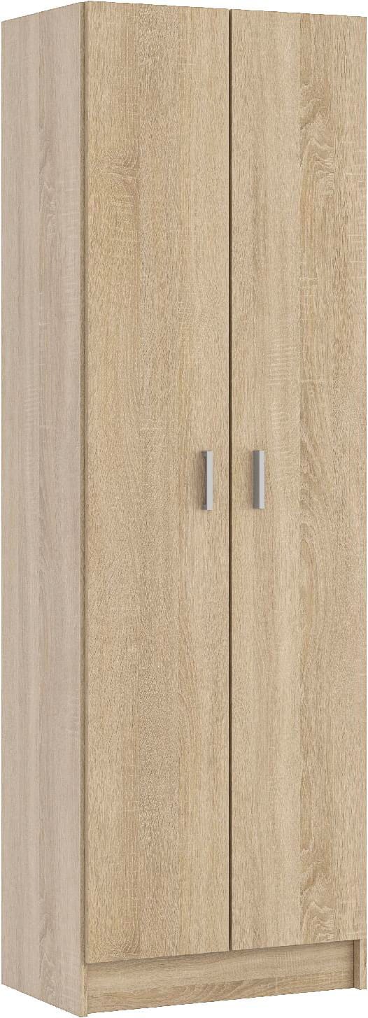 fores habitat 007146f armadio 2 ante con 7 ripiani in legno 59x37x180h cm colore rovere - 007146f