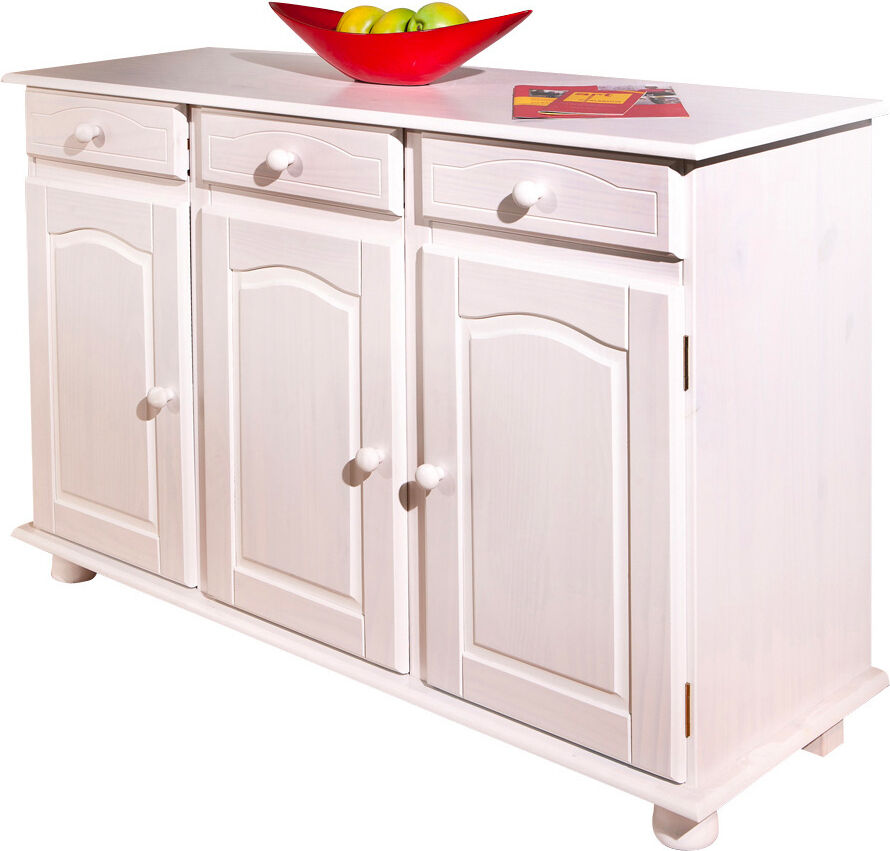 inter link 20900810 mobile buffet 3 ante / 3 cassetti in legno 130x43x87h cm colore bianco - 20900810 linea living