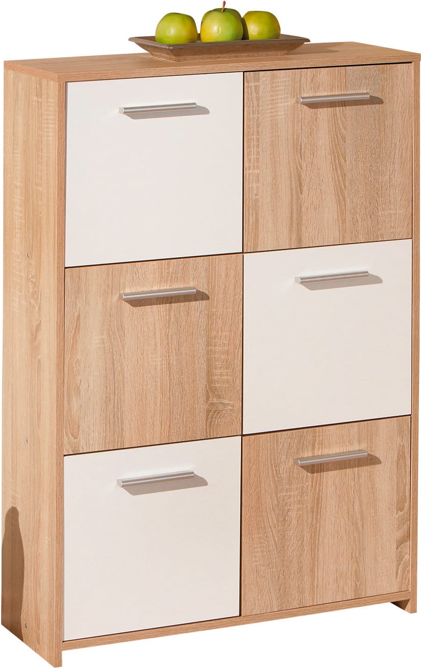 inter link 19300340 mobile buffet 6 ante in legno 77x30x115h cm colore bianco / rovere - 19300340 egadi