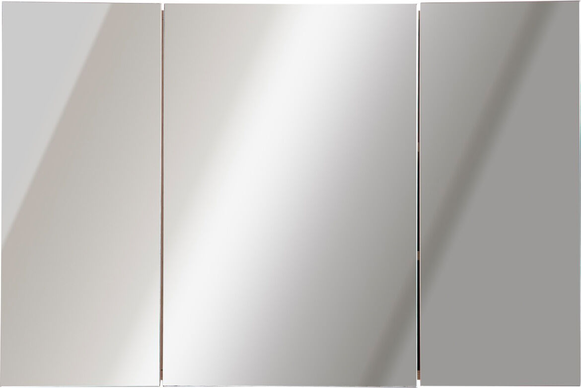 nova deco 834163 armadietto pensile da bagno 3 ante con specchio in legno rovere 90x60x13 5 cm - 834163