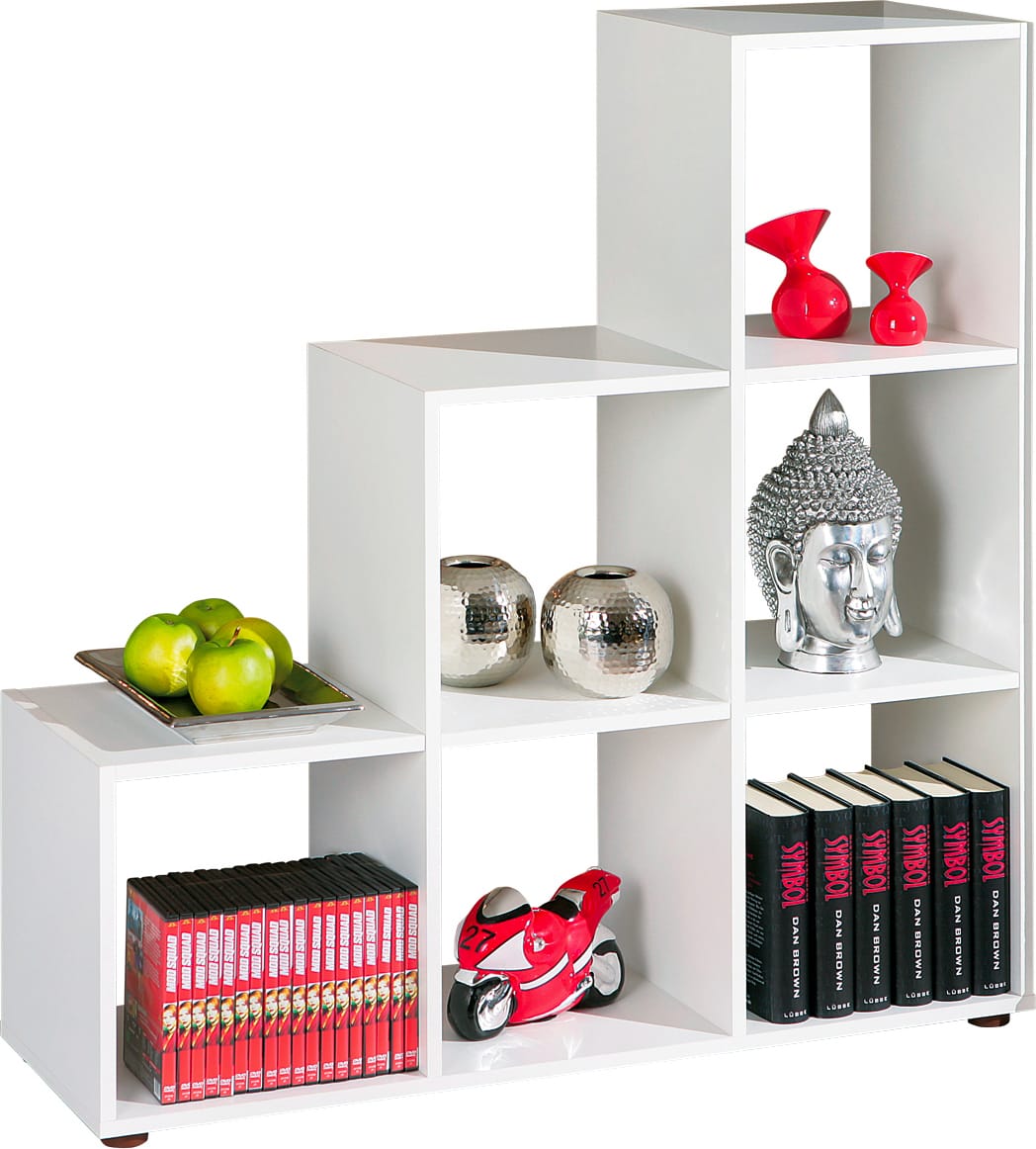 tvilum aps 13500200 libreria 6 vani 105x33x109 h cm colore bianco - 13500200 scala 6