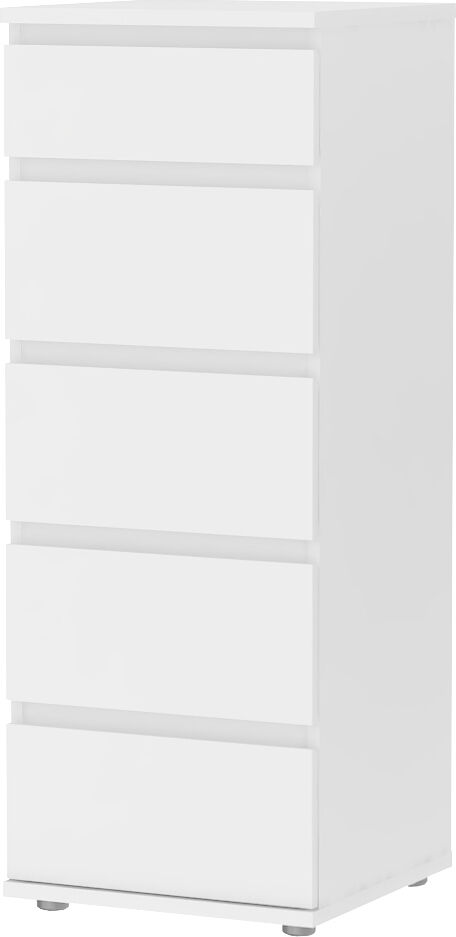 tvilum aps 71096/49 cassettiera 5 cassetti 40x40x107h cm colore bianco - 71096/49 linea nova