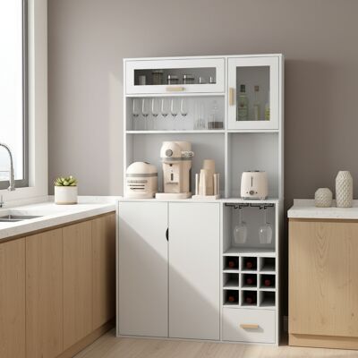dechome 78j0wt Credenza Cucina Alta Moderna Mobile Cucina Con Vetrina 4 Ante 1 Cassetto 2 Ripiani Portabicchieri E Portabottiglie Dimensioni 100x38x172 Cm Colore Bianco dechome 78j0wt Credenza Cucina Alta Moderna Mobile Cucina Con Vetrina 4 Ante 1 Cassetto 2 Ripiani Portabicchieri E Portabottiglie Dimensioni 100x38x172 Cm Colore Bianco