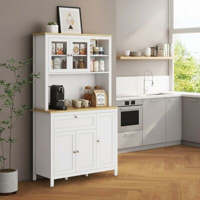 dechome Wta539f Credenza Cucina Alta Moderna Mobile Cucina Con Vetrina 5 Ante 1 Cassetto 3 Ripiani Dimensioni 100x40x180 Cm Colore Bianco dechome Wta539f Credenza Cucina Alta Moderna Mobile Cucina Con Vetrina 5 Ante 1 Cassetto 3 Ripiani Dimensioni 100x40x180 Cm Colore Bianco