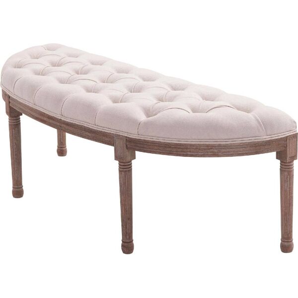 dechome 831dd8 panca fondoletto semicircolare beige stile chesterfield 140 5x51x48 cm - 831dd8