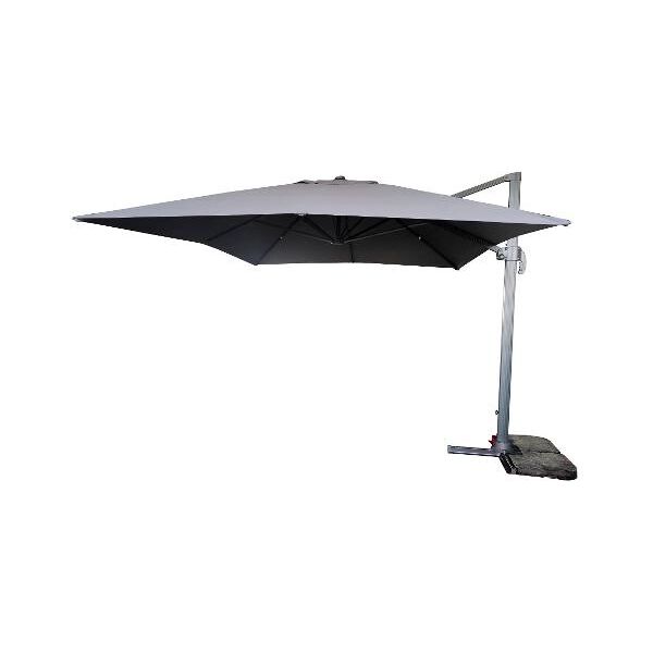 amicasa elios ombrellone da giardino 3x4 mt rettangolare in acciaio colore grigio - elios