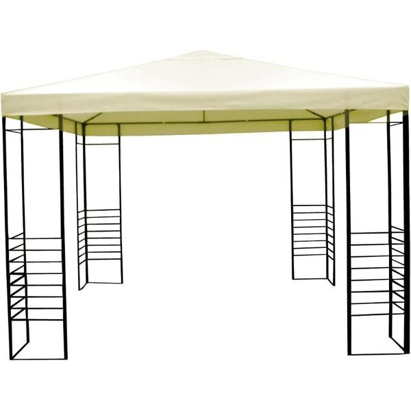 amicasa gazebo ferro 3x3 m gazebo giardino 3x3 mt in ferro copertura top in pvc - nizza