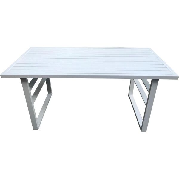 amicasa loren_bianco tavolo da giardino rettangolare 140x71x68h cm in alluminio colore bianco - loren