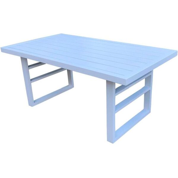 amicasa loren tavolino da giardino esterno rettangolare in plastica 95x55 cm colore bianco - loren