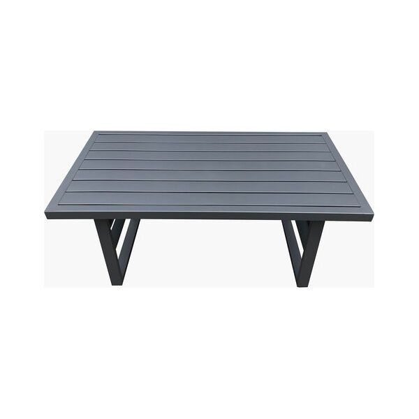 amicasa loren 95x55 tavolino da giardino esterno rettangolare da caffé in alluminio 95x55x43h cm colore grigio scuro - loren