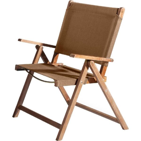 amicasa riccione_sabbia sedia pieghevole da giardino in legno e textilene colore sabbia - riccione