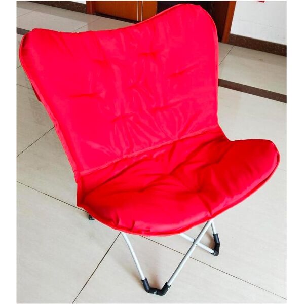 amicasa sydd-01 sedia pieghevole da giardino in acciaio 82x82x72 cm colore rosso - sydd-01