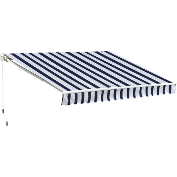 dechome 007bw100110 tenda da sole da esterno a bracci avvolgibile 295x250cm per porta finestra colore a righe blu/bianco - 007bw100110