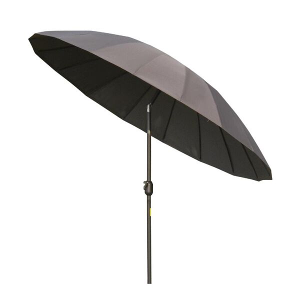 vivagarden 103cg84d ombrellone da giardino Ø 2.5 mt in metallo telo in poliestere inclinabile apertura a manovella colore grigio scuro - 103cg84d