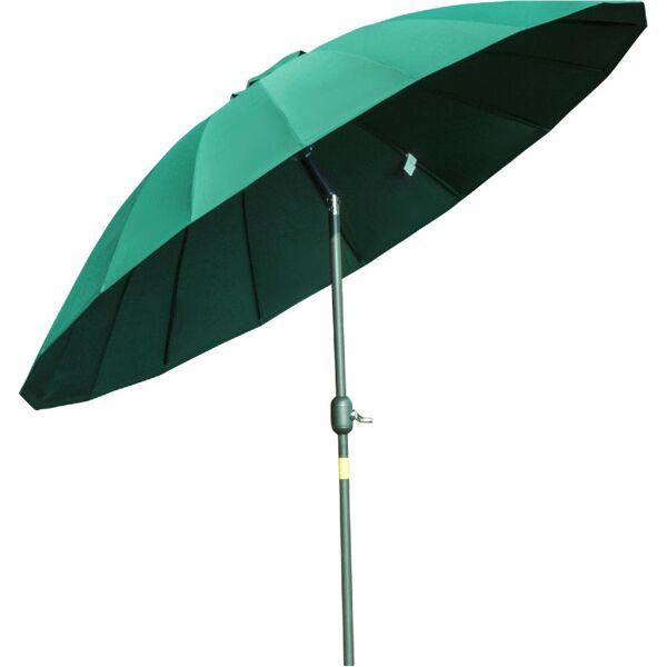 vivagarden 103gn84d ombrellone da giardino Ø 2.5 mt in metallo telo in poliestere inclinabile apertura a manovella colore verde - 103gn84d