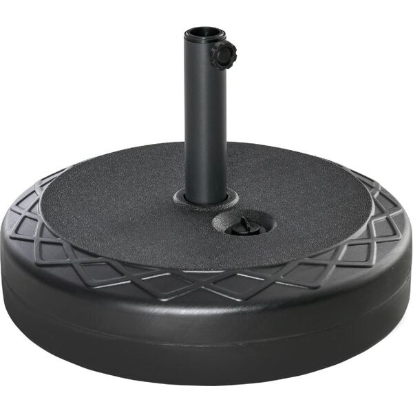 dechome 13184d base per ombrellone rotonda Ø55cm in plastica da 30kg per pali da 38-48mm nero - 13184d