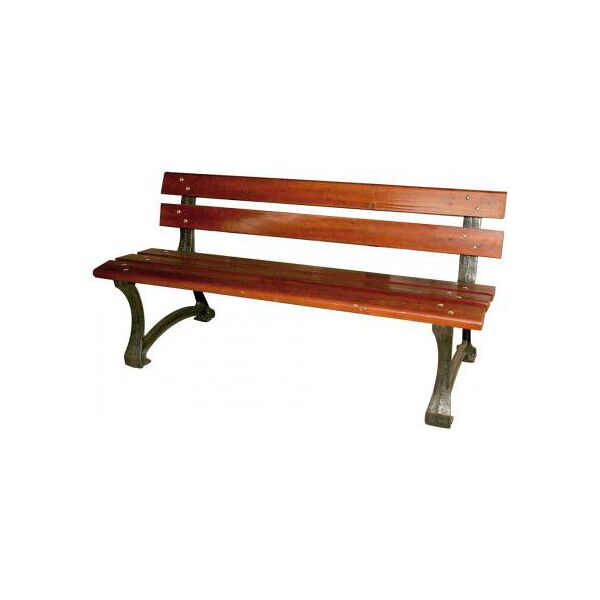 dechome hydeparkmaxi panchina da giardino in legno e ghisa 150x58x72h cm