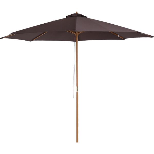 dechome 5771 ombrellone da giardino 3x3 mt in legno telo in poliestere anti uv colore caffè - 5771