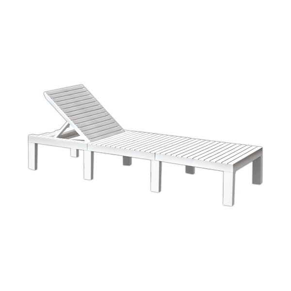 gerimport haitiwh lettino da giardino lettino prendisole lettino relax resina modulari haiti bianco - haitiwh