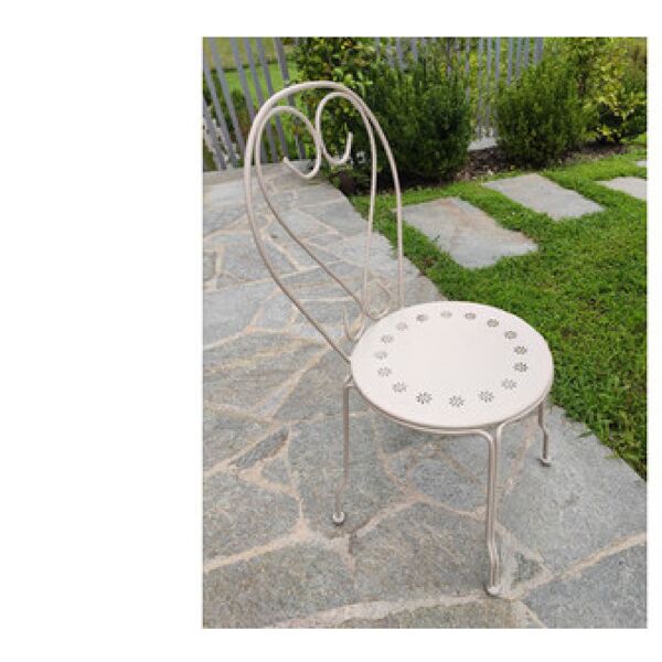 giardini del re 19697 sedie da giardino set 4 pezzi in acciaio 48x89h cm colore crema opaco - 19697