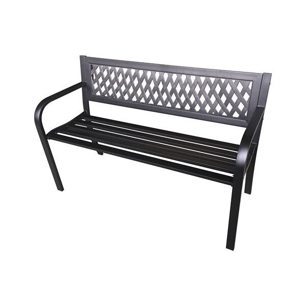 lif xg202 panchina da giardino in acciaio con doghe 119x50x75h cm colore nero - xg202