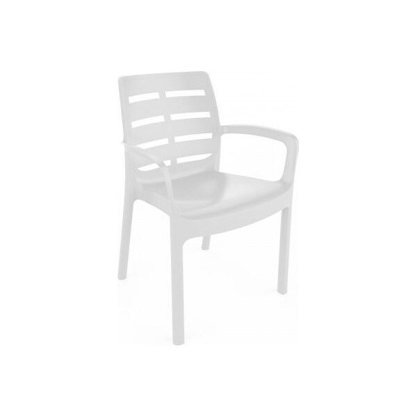 igap 21 sedia da giardino polipropilene effetto rattan 57x53x89 cm colore bianco - bistrotwht