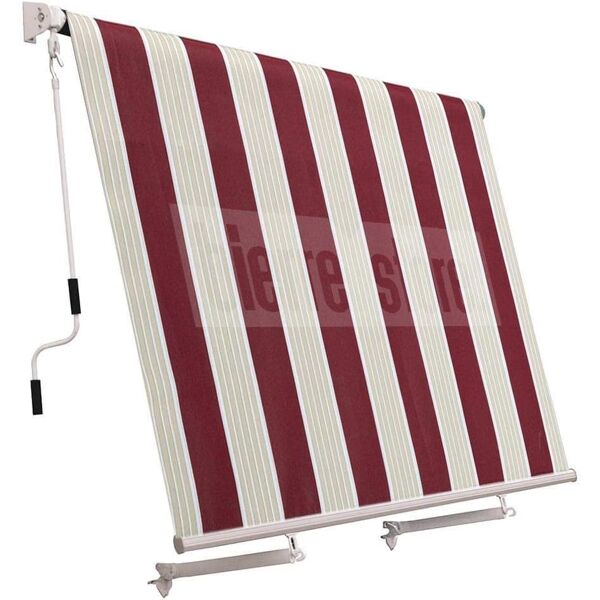 san giorgio 3900 tenda da sole da esterno a bracci avvolgibile cm 300x250 per porta colore a righe bordeaux/crema - 3900