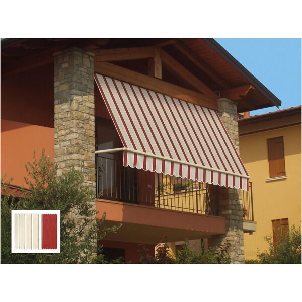 san giorgio 3910 tenda da sole da esterno a bracci avvolgibile cm 400x300 per porta colore a righe bordeaux/crema - 3910