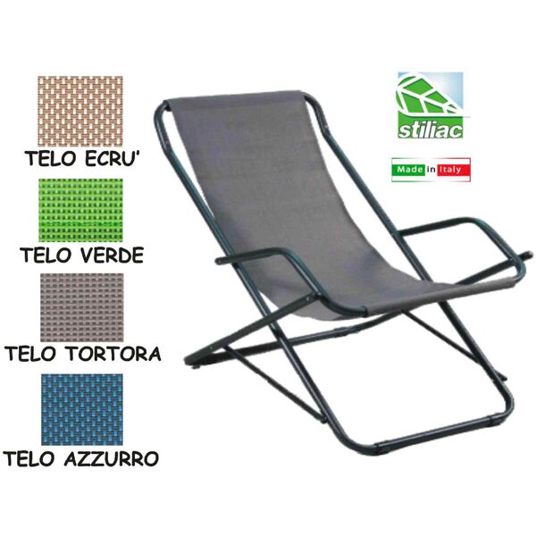 stiliac st74010 sdraio da giardino in acciaio 63x101x85h cm colore tortora - st74010 melange