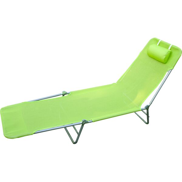 vivagarden 10335 sedia a sdraio da giardino lettino prendisole pieghevole con schienale reclinabile in textilene verde chiaro - 10335