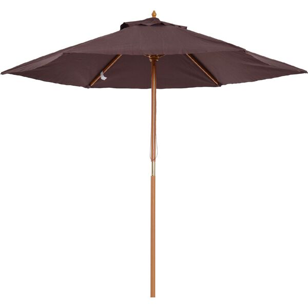 vivagarden 1058d ombrellone da giardino 2.5x2.5 mt in legno telo in poliestere colore marrone - 1058d