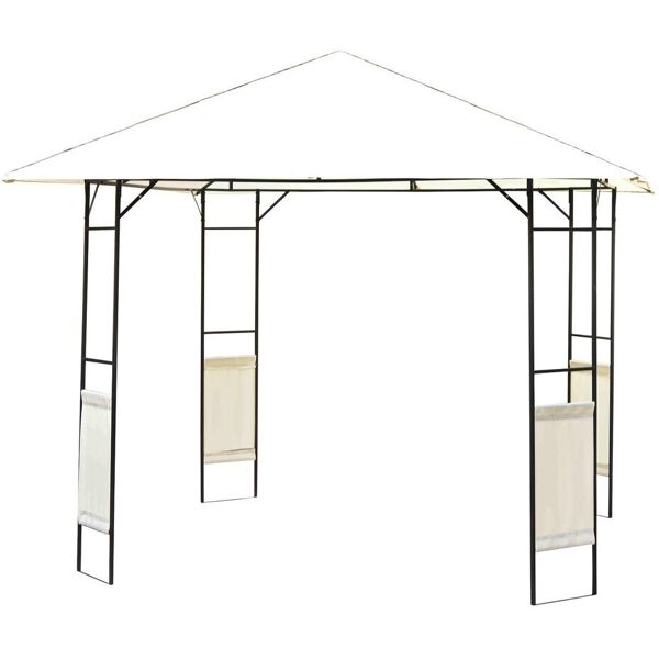 vivagarden 10867 gazebo giardino 3x3 mt in metallo colore bianco - 10867