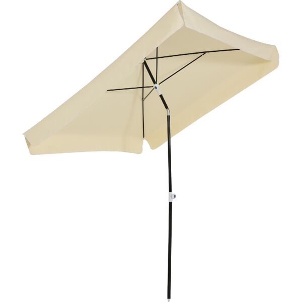 vivagarden 093c ombrellone da giardino 2x2 mt in metallo telo in poliestere colore bianco crema - 093c
