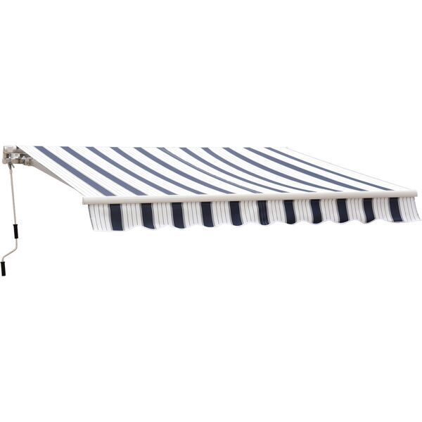 vivagarden 100110005bg tenda da sole da esterno a bracci avvolgibile 250x200 cm per porta colore a righe blu/bianco - 100110005bg