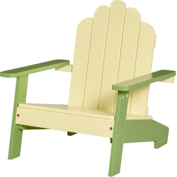 vivagarden 312535gn sedia per bambini da giardino adirondack in legno di pino verde - 312535gn
