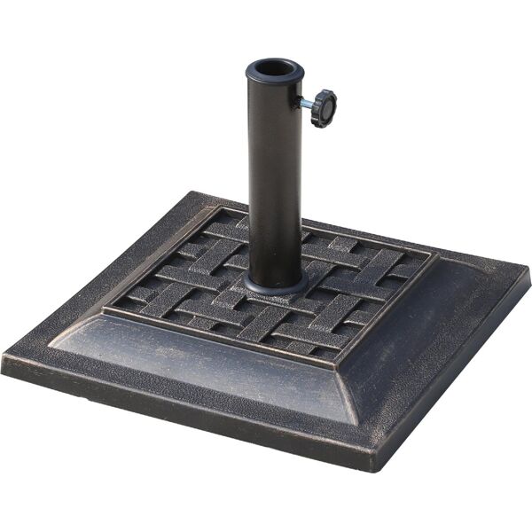 vivagarden 4151 base per ombrellone da giardino in resina e acciaio in stile vintage 44x44x32 cm nero e bronzo - 4151