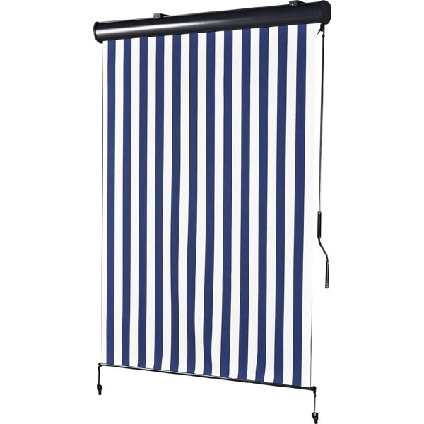 vivagarden 830d65v01bu tenda da sole da esterno a caduta avvolgibile 140x200 cm per balcone o finestra impermeabile colore a righe bianco/blu - 830d65v01bu